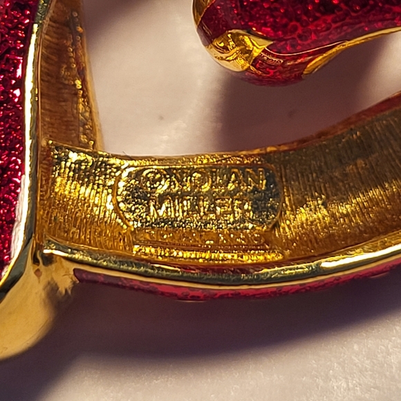 Vintage Nolan Miller Heart Pendant Cloisonne - Picture 4 of 5